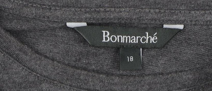 Womens UK Size 18 Bonmarché Grey Basic T-Shirt