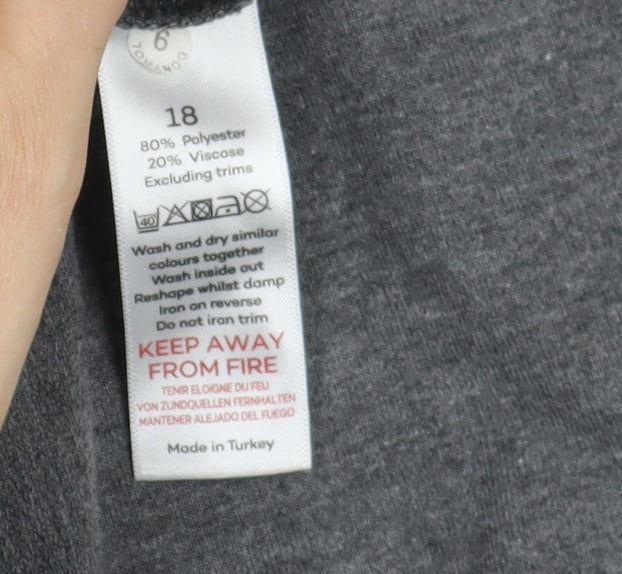Womens UK Size 18 Bonmarché Grey Basic T-Shirt