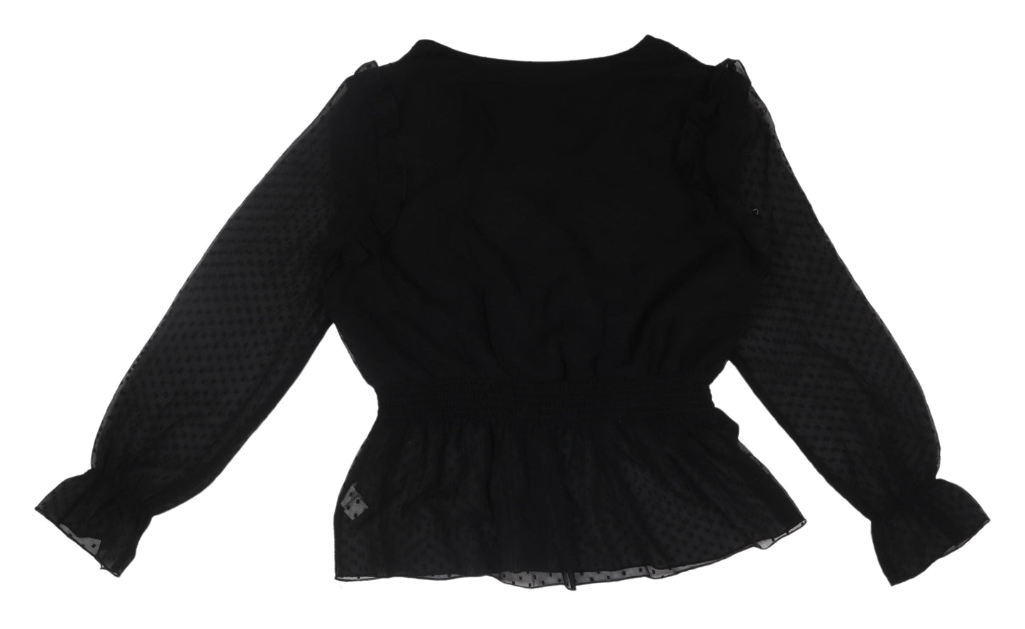 Boohoo Women's Black V-Neck Chiffon Blouse, Size 18