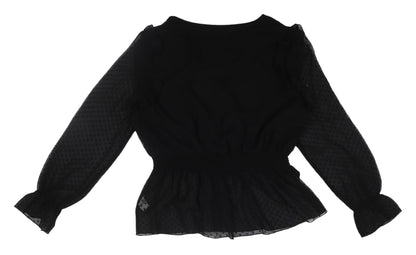 Boohoo Women's Black V-Neck Chiffon Blouse, Size 18