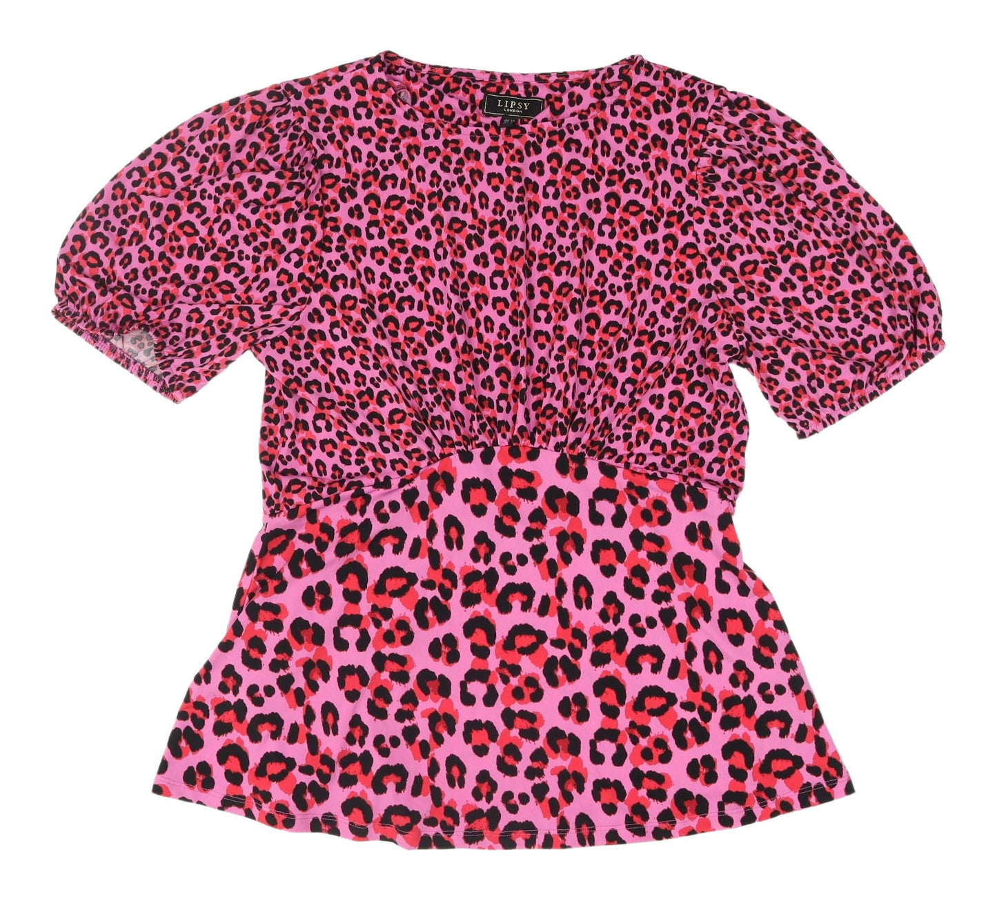 Womens UK Size 14 Lipsy Pink Cropped T-Shirt