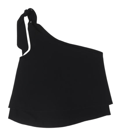 Meghan Women's Black One-Shoulder Camisole Tank Top