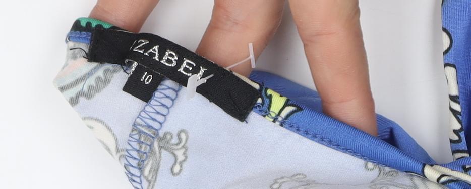 Izabel Women's Blue Tunic Blouse with Animal Print