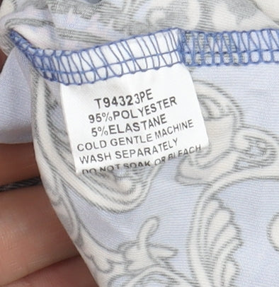 Izabel Women's Blue Tunic Blouse with Animal Print