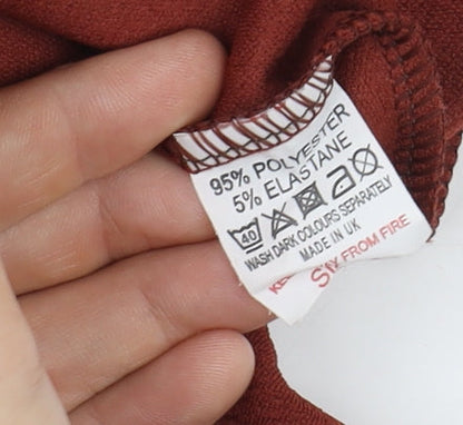 PrettyLittleThing Women's Brown Asymmetric Bodycon Dress - Size 12