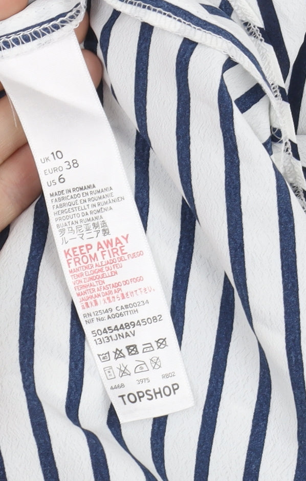 Womens UK Size 10 Topshop Multicoloured Classic Button-Up