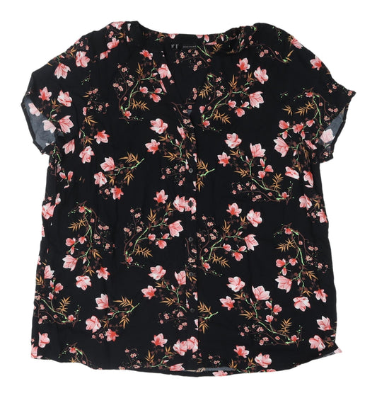 Womens UK Size 22 Bodyflirt Black Tunic Blouse