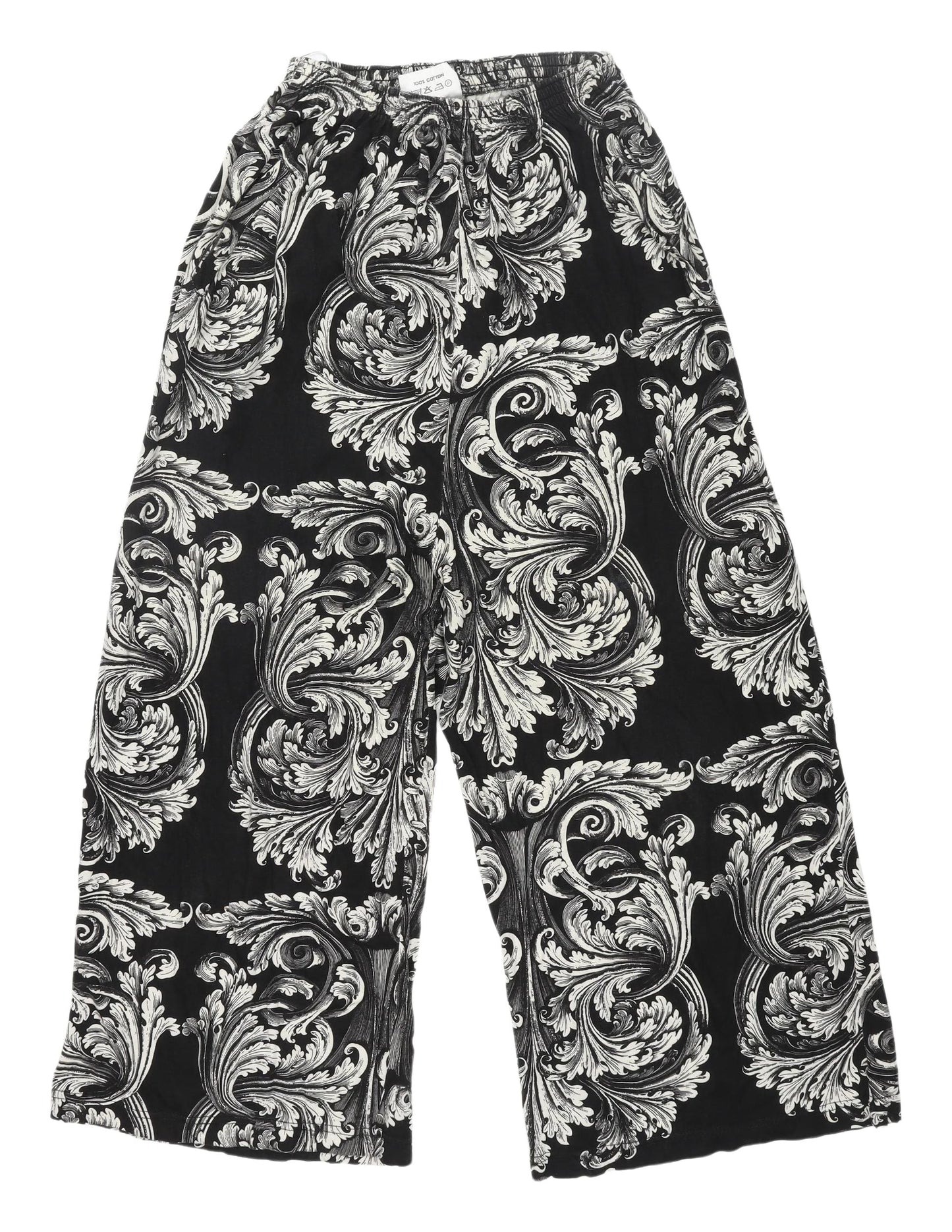 Womens UK Size M Miss Selfridge Relaxed Fit Wide-Leg Black Trousers