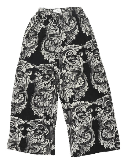 Womens UK Size M Miss Selfridge Relaxed Fit Wide-Leg Black Trousers