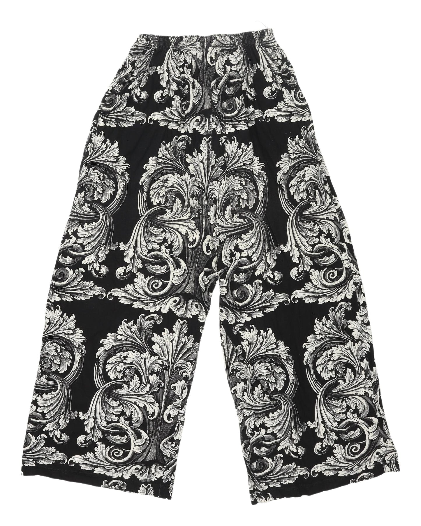 Womens UK Size M Miss Selfridge Relaxed Fit Wide-Leg Black Trousers