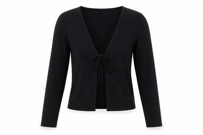 Womens UK Size XS H&M Black Cropped Blouse