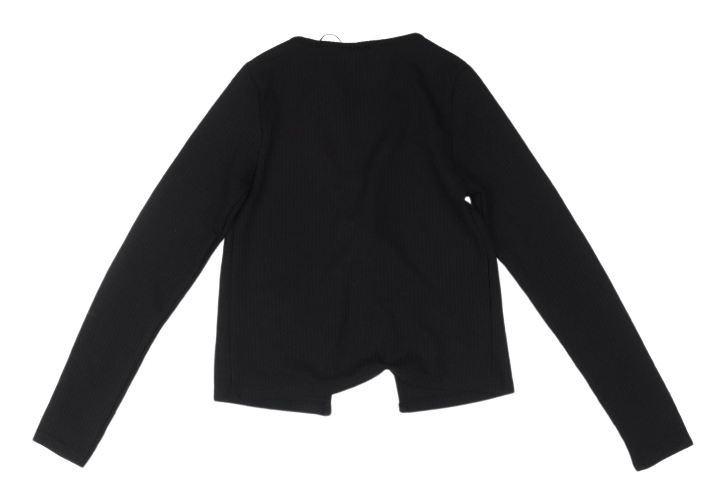 Womens UK Size XS H&M Black Cropped Blouse