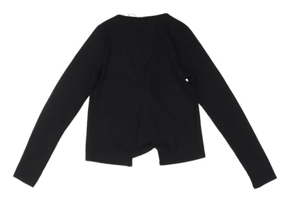 Womens UK Size XS H&M Black Cropped Blouse