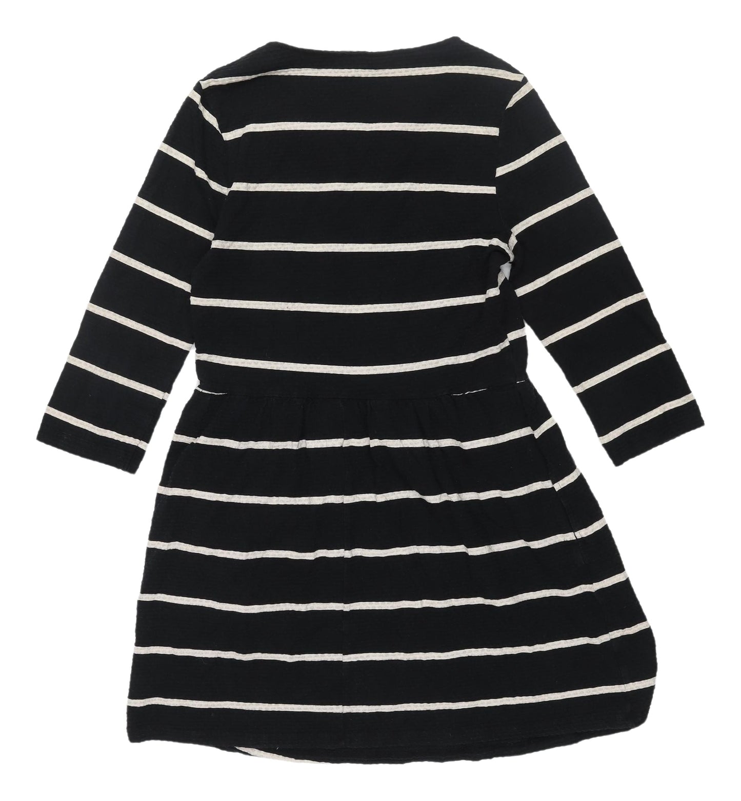Next Women's Black Striped Skater Dress, Size 12