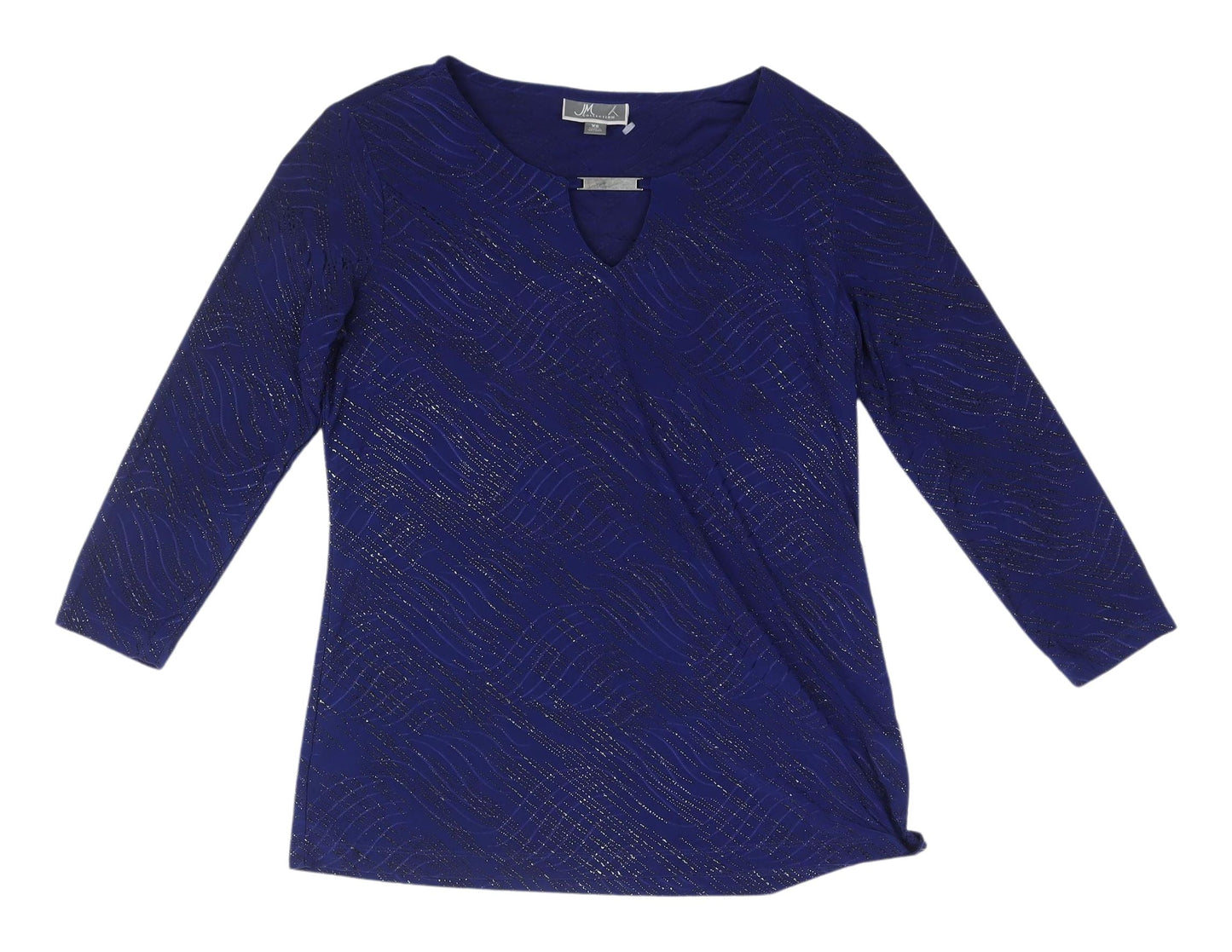 JM Collection Women's Blue 3/4 Sleeve Blouse XS