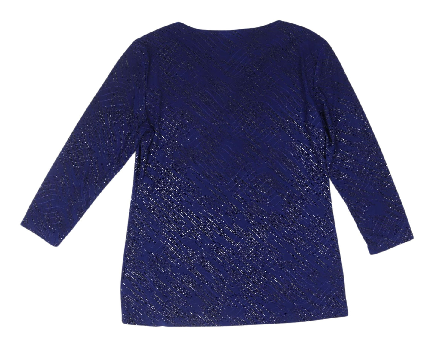 JM Collection Women's Blue 3/4 Sleeve Blouse XS