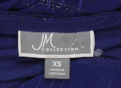 JM Collection Women's Blue 3/4 Sleeve Blouse XS