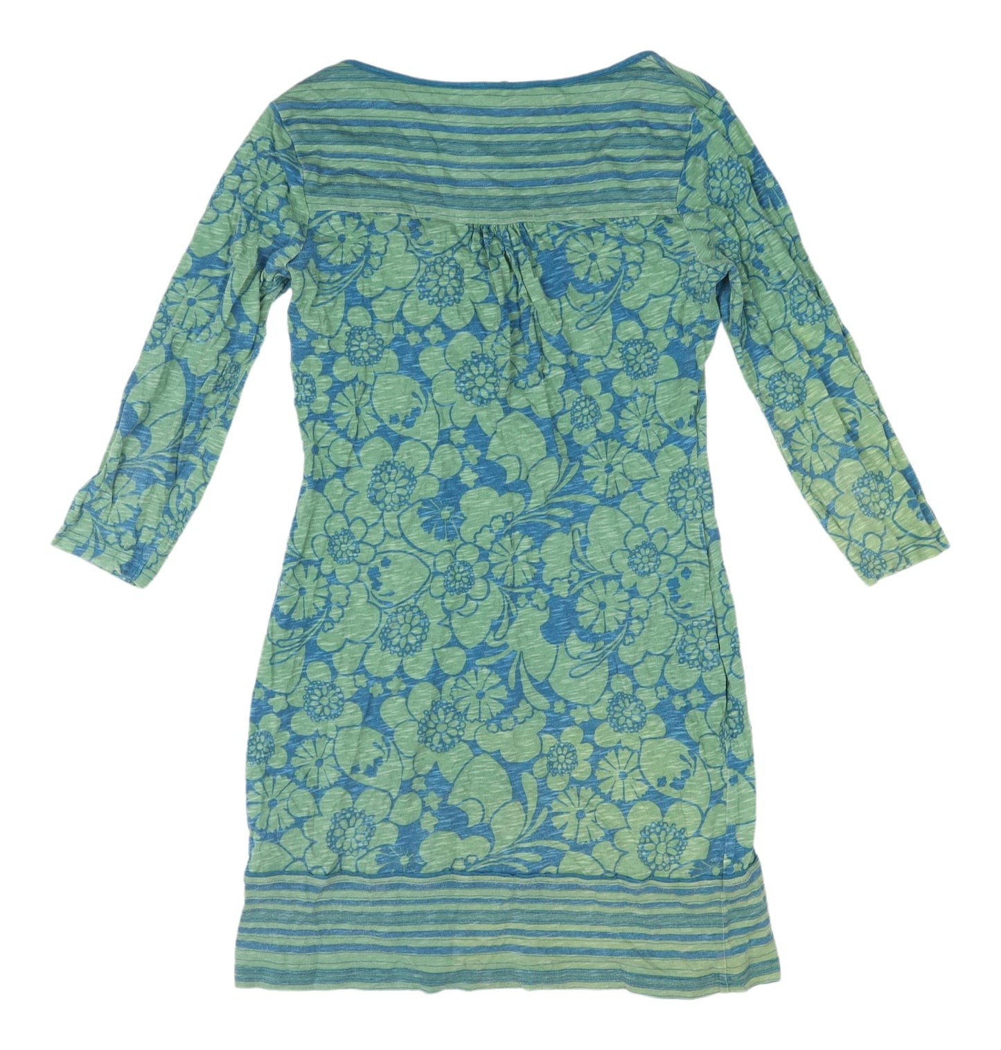 Next Women's Blue and Green 3/4 Sleeve Dress