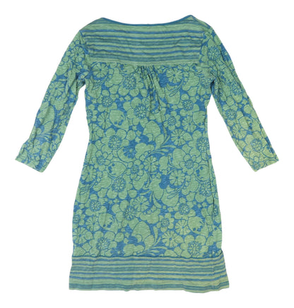 Next Women's Blue and Green 3/4 Sleeve Dress