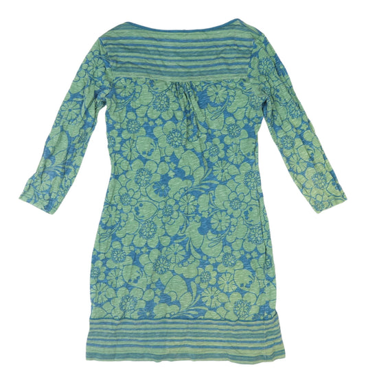 Next Women's Blue and Green 3/4 Sleeve Dress