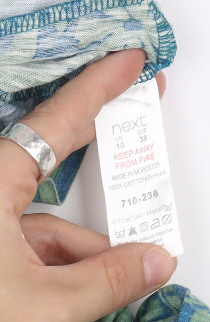 Next Women's Blue and Green 3/4 Sleeve Dress