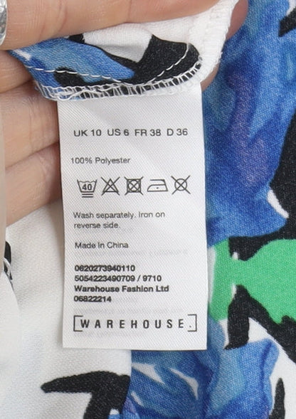 Womens UK Size 10 Warehouse Multicoloured Tunic Blouse