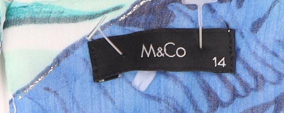 Womens UK Size 14 M&Co Blue Basic Blouse