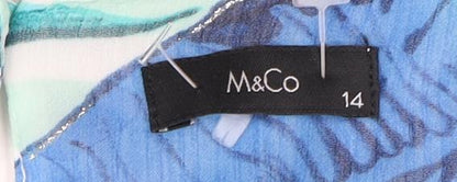 Womens UK Size 14 M&Co Blue Basic Blouse