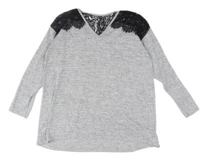 Womens UK Size 14 Lipsy Grey Basic Top