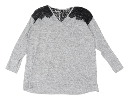 Womens UK Size 14 Lipsy Grey Basic Top
