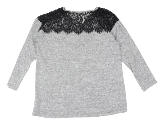 Womens UK Size 14 Lipsy Grey Basic Top