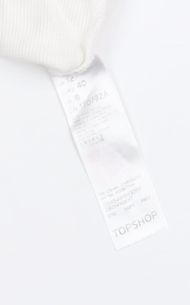 Womens UK Size 12 Topshop White Camisole Tank