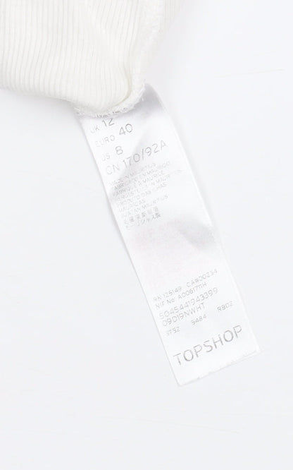 Womens UK Size 12 Topshop White Camisole Tank