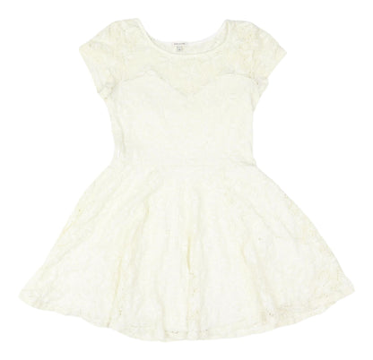 River Island Women's Ivory Fit & Flare Lace Dress - Sz 10