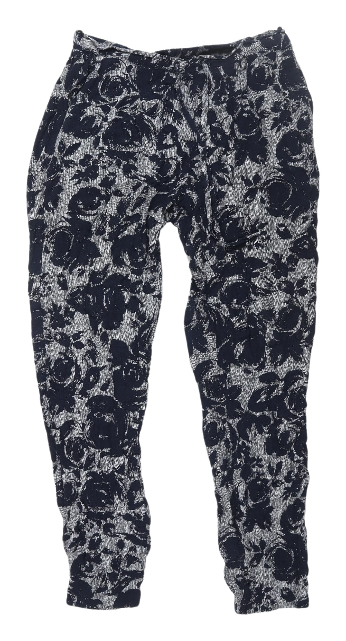 M&S Women's Jogger Trousers Multicoloured Floral Size 8