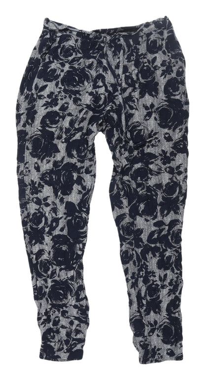 M&S Women's Jogger Trousers Multicoloured Floral Size 8