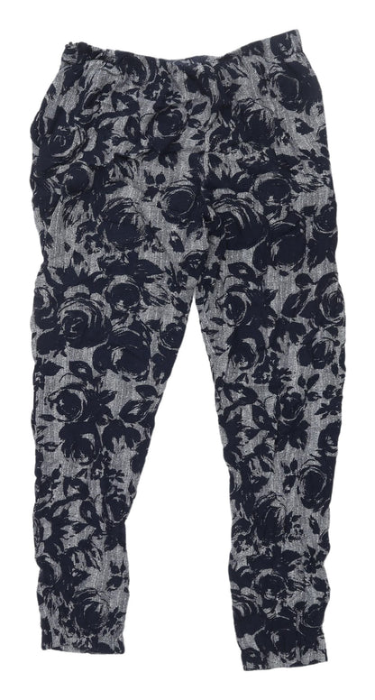 M&S Women's Jogger Trousers Multicoloured Floral Size 8
