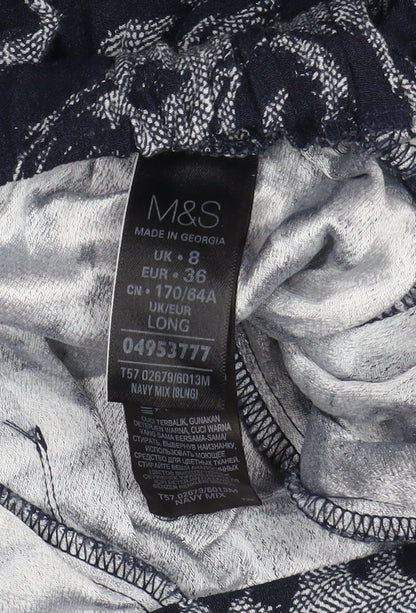 M&S Women's Jogger Trousers Multicoloured Floral Size 8