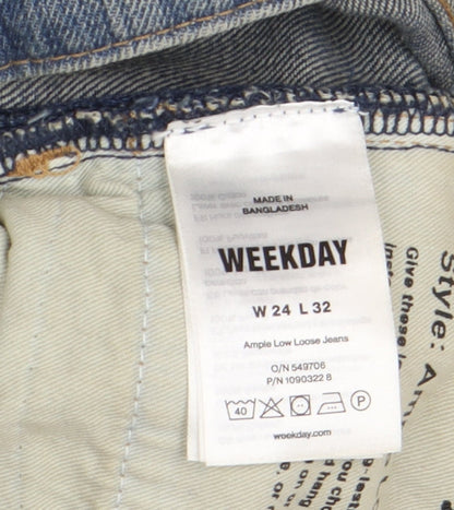 Weekday Men's Blue Straight Jeans Size 24