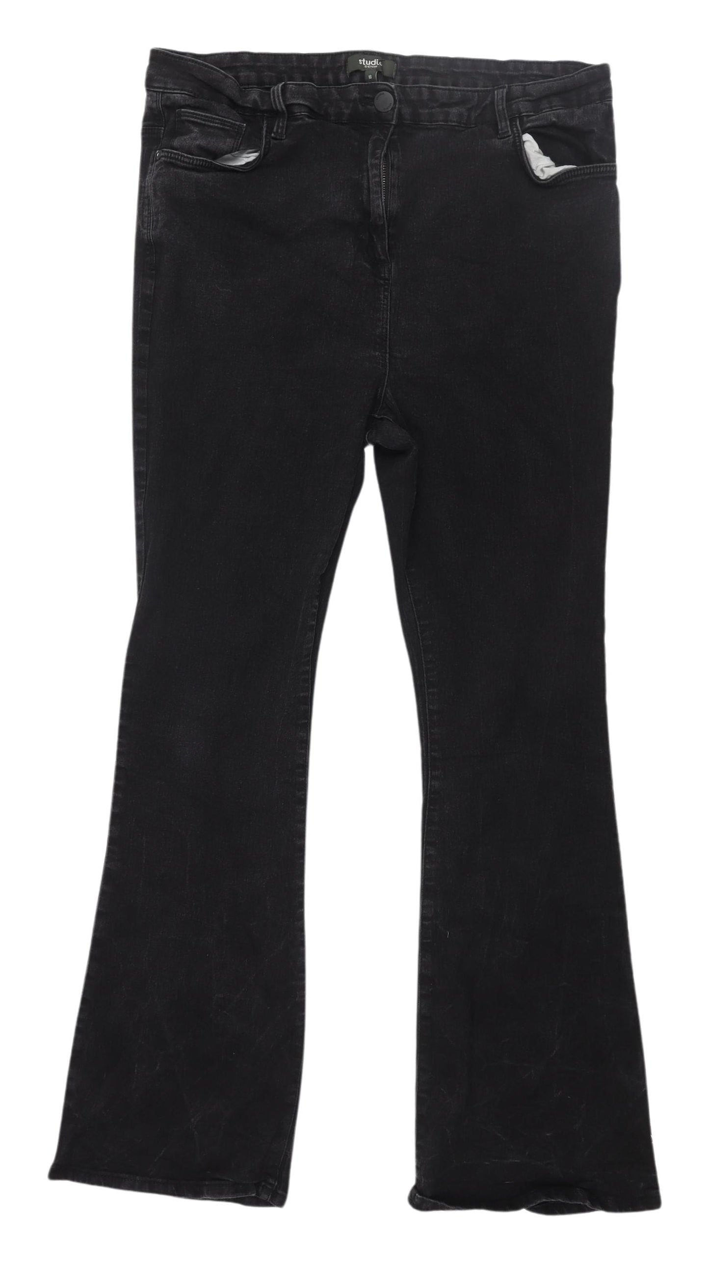 Womens UK Size 23 Studio  Bootcut Black Jeans