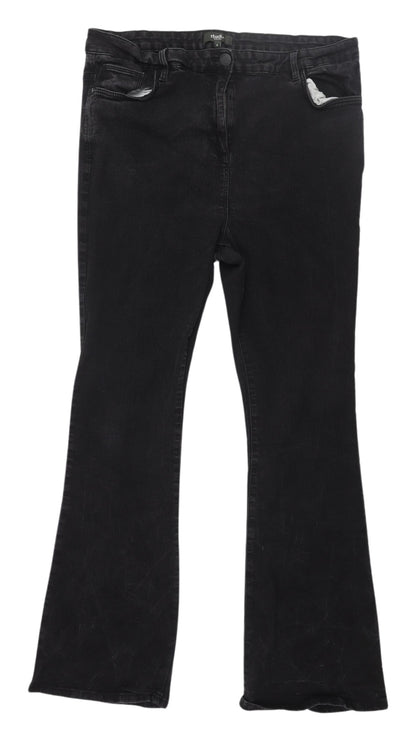 Womens UK Size 23 Studio  Bootcut Black Jeans