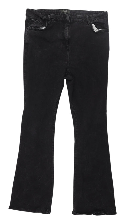 Womens UK Size 23 Studio  Bootcut Black Jeans