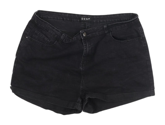 Peacocks Women's Black Denim Chino Shorts Size 18