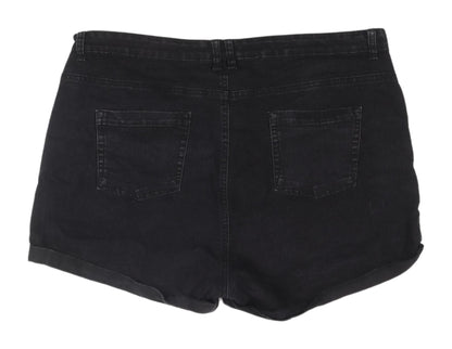 Peacocks Women's Black Denim Chino Shorts Size 18