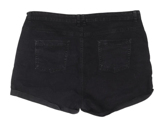 Peacocks Women's Black Denim Chino Shorts Size 18