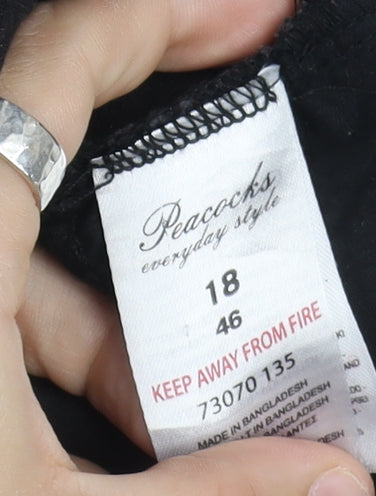 Peacocks Women's Black Denim Chino Shorts Size 18