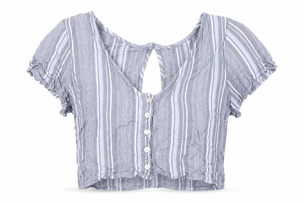 Womens UK Size S Hollister Blue Cropped Blouse