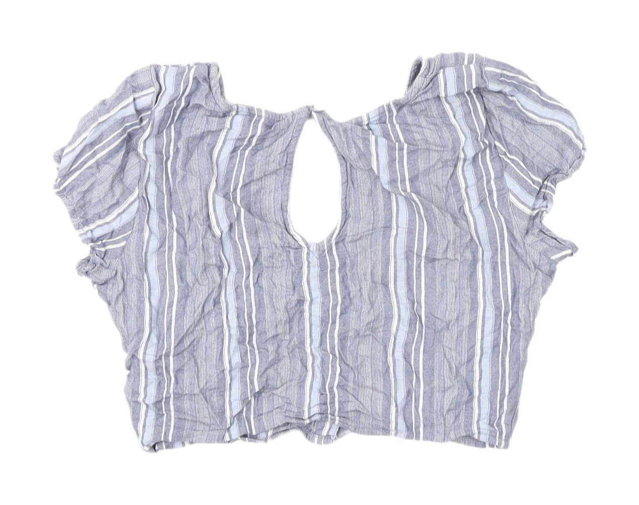 Womens UK Size S Hollister Blue Cropped Blouse