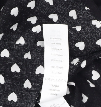 New Look Women's Black Button-Up Shirt Size 8