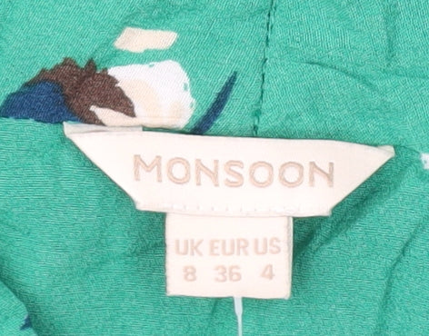 Womens UK Size 8 Monsoon Green  Blouse